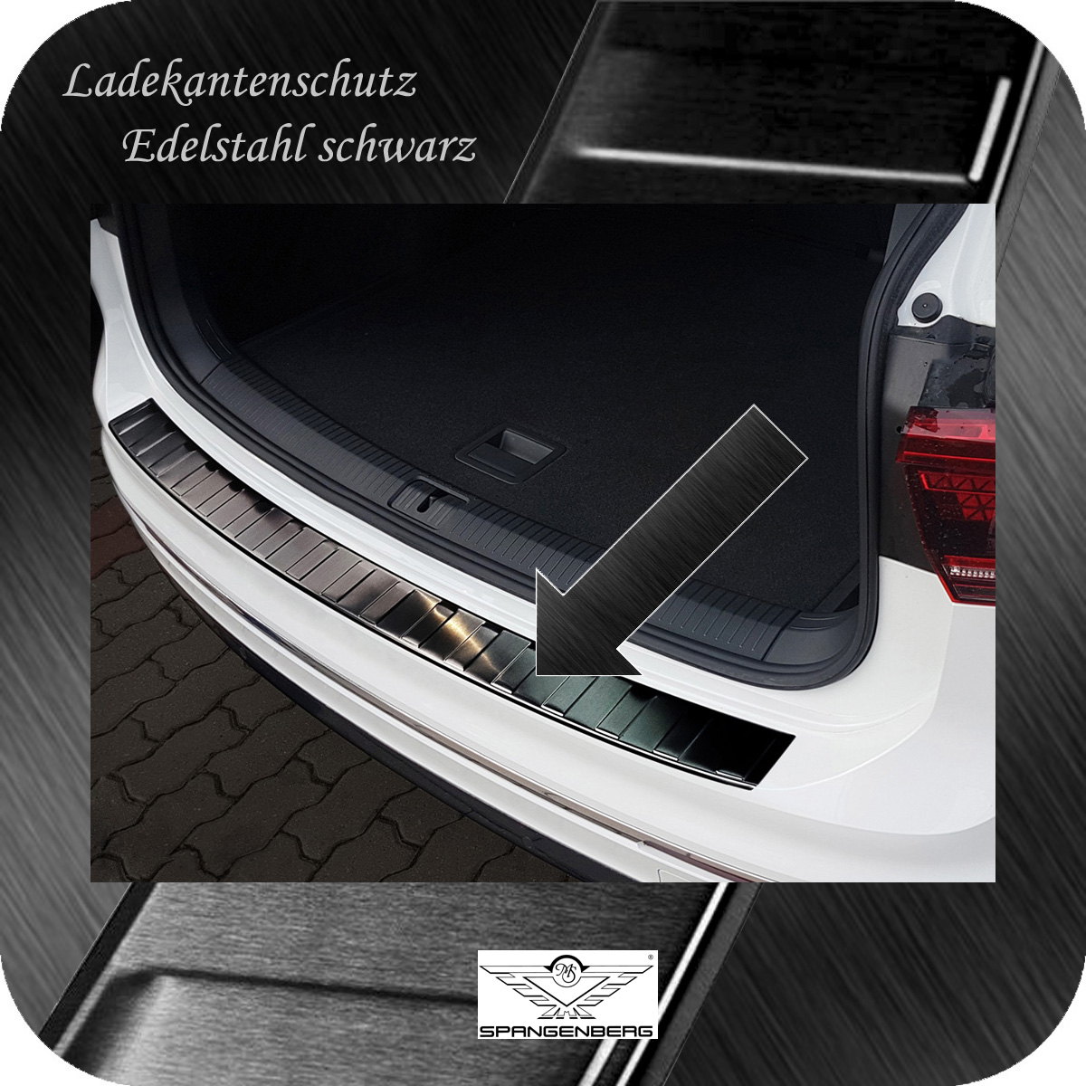 Ladekantenschutz Edelstahl schwarz VW Tiguan II Typ AD1 ab 01.2016- 3245036