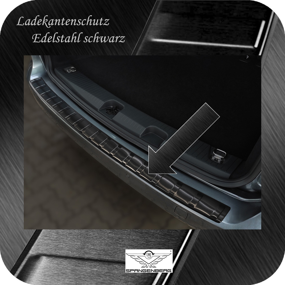 Ladekantenschutz Edelstahl schwarz für VW Caddy V ab Baujahr 10.2020- 3245054