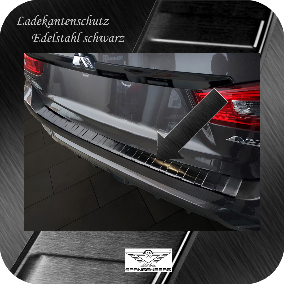 Ladekantenschutz Edelstahl schwarz für Mitsubishi ASX Facelift 2016-2019 3245156