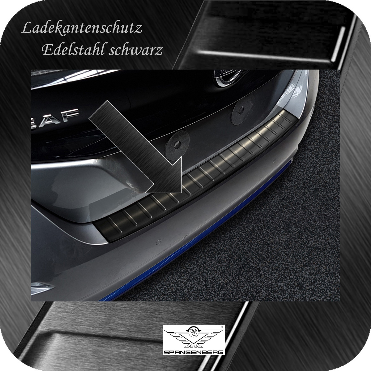 Ladekantenschutz Edelstahl schwarz für Nissan Leaf II Typ ZE1 ab 6.2017- 3245163