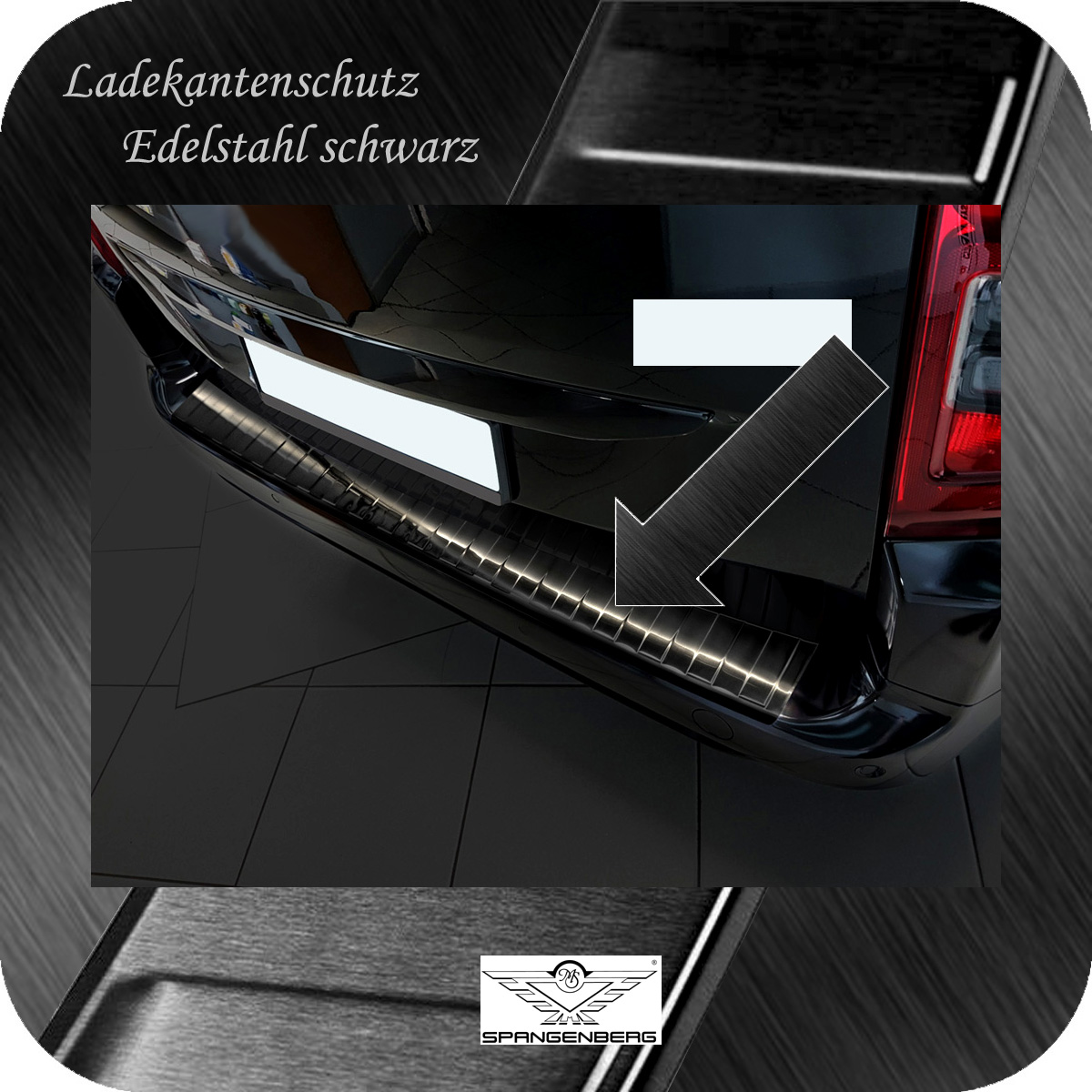 Ladekantenschutz Edelstahl schwarz für Opel Combo E Life auch XL 6.2018- 3245186