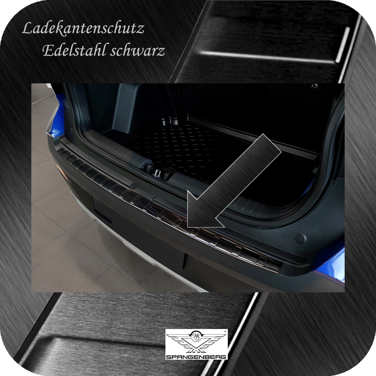 Ladekantenschutz Edelstahl schwarz für Hyundai Bayon ab Baujahr 03.2021- 3245256
