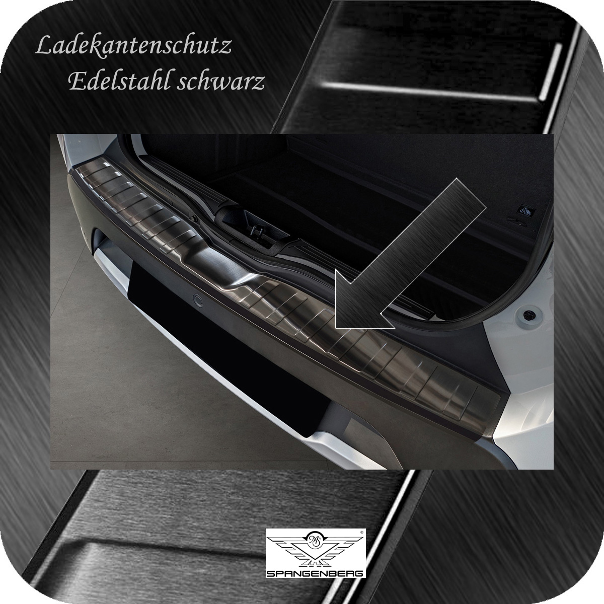 Ladekantenschutz Edelstahl schwarz für Dacia Spring Electic 5-Tür 2021- 3245259