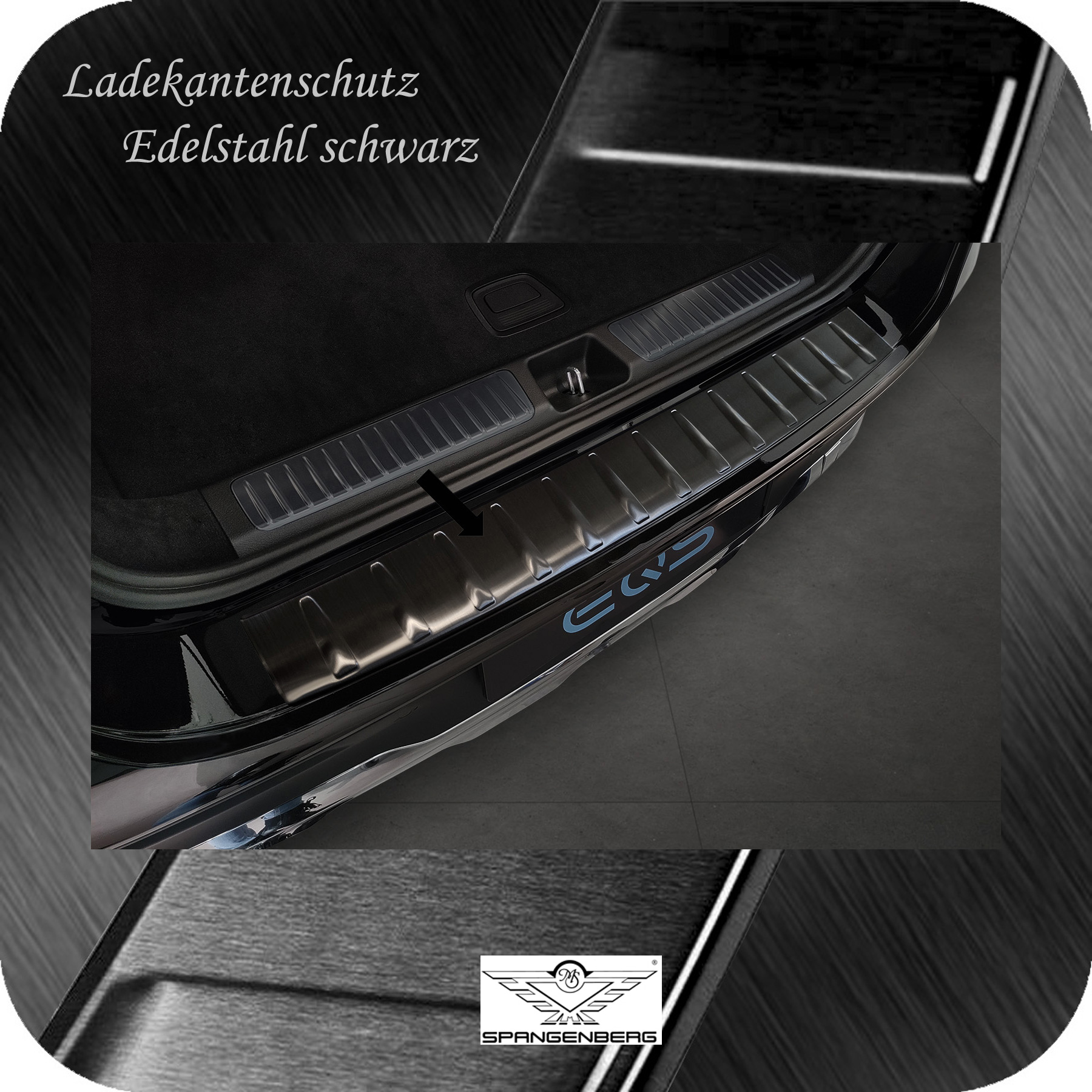 Ladekantenschutz Edelstahl schwarz für Mercedes EQS SUV X296 ab 12.2022- 3245298