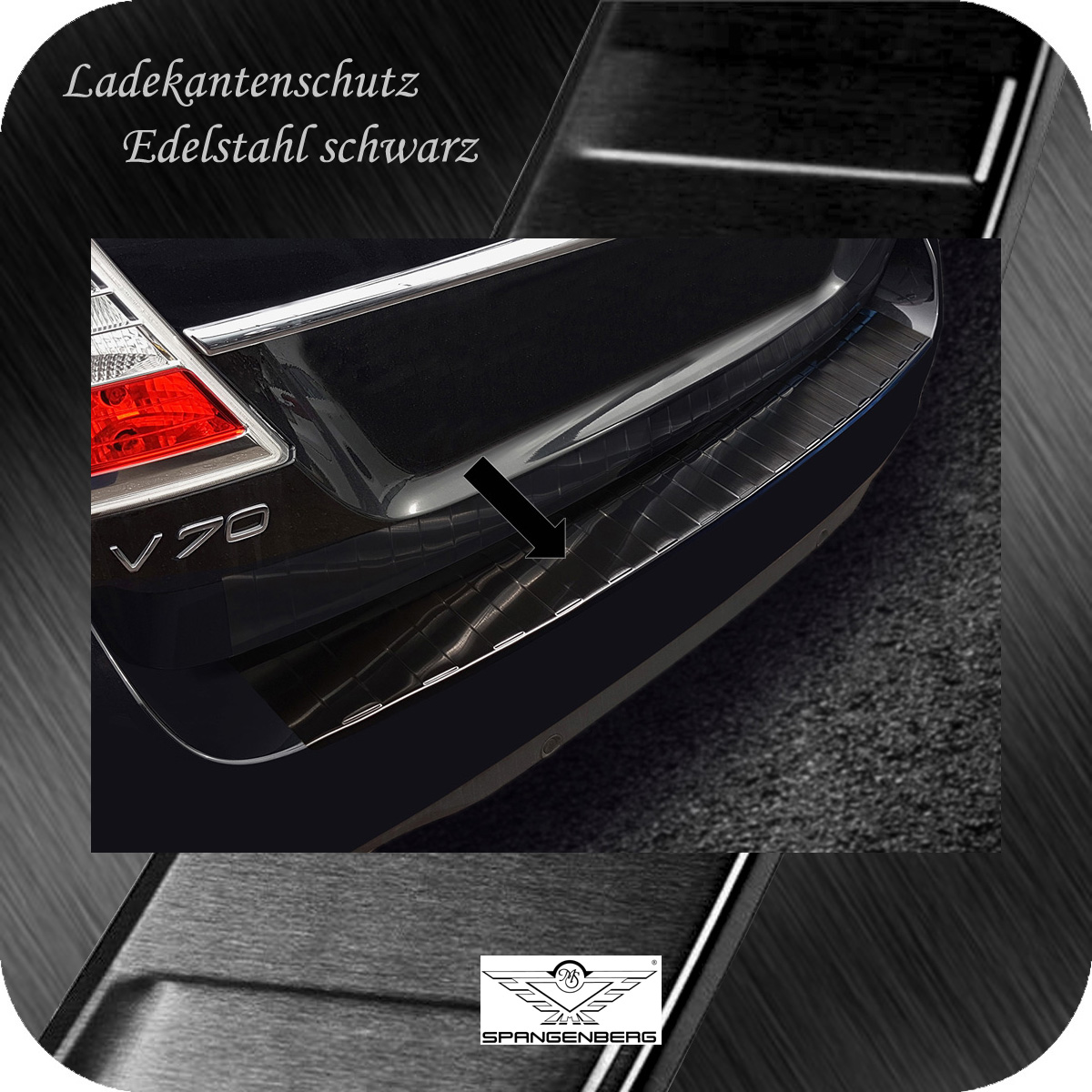 Ladekantenschutz Edelstahl schwarz für Volvo V70 III ab Facelift 6.2013- 3245301
