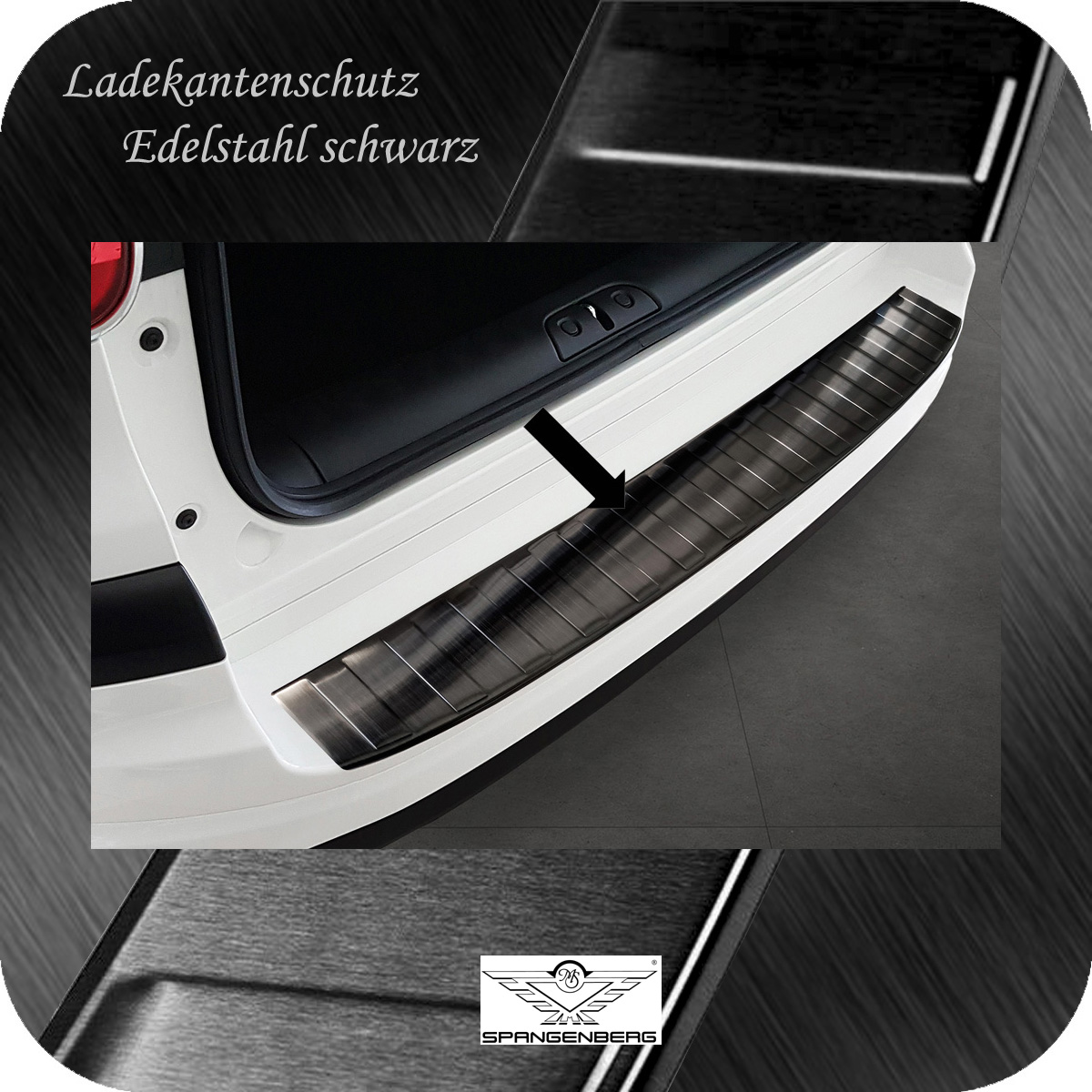Ladekantenschutz Edelstahl schwarz für Fiat 500 L Facelift ab 06.2017- 3245315