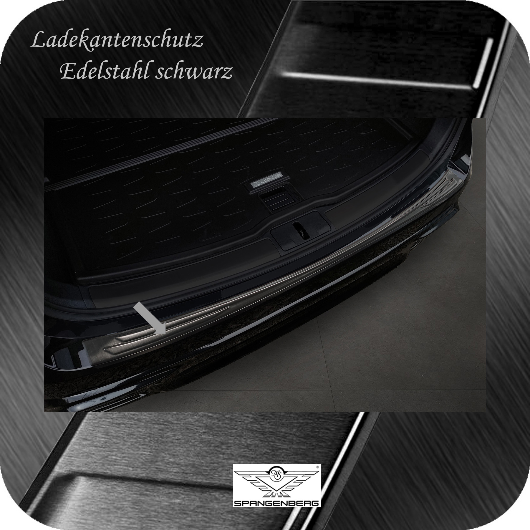 Ladekantenschutz Edelstahl schwarz für Lexus RX V Typ AL30 ab Bj 6.2022- 3245333
