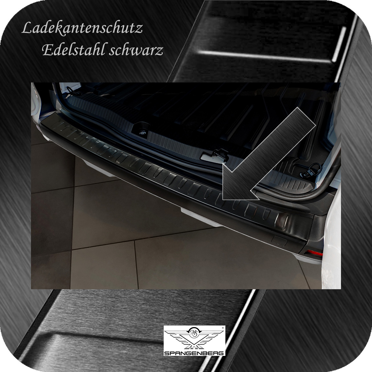 Ladekantenschutz Edelstahl schwarz für Renault Kangoo III ab Bj 05.2021- 3245336