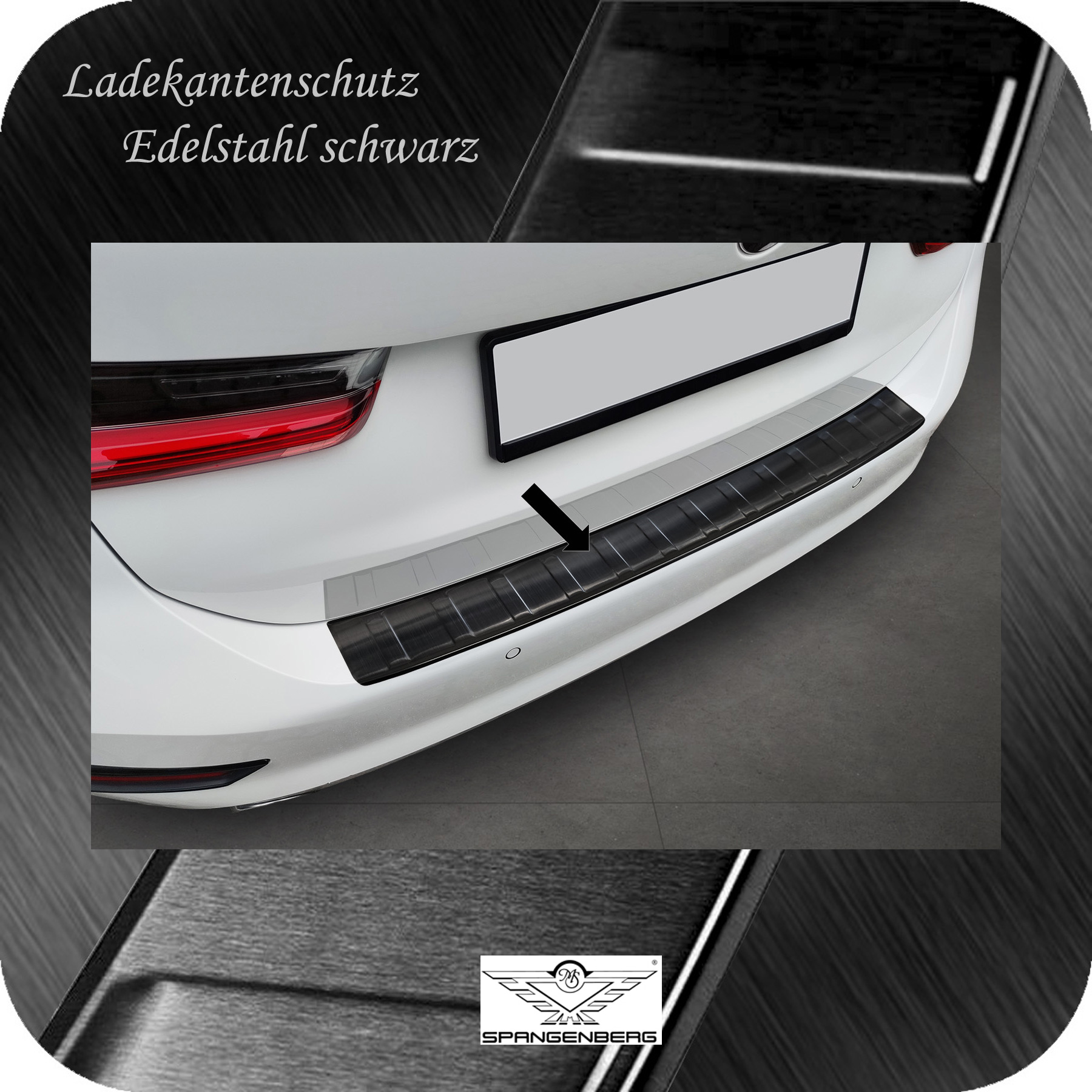 Ladekantenschutz Edelstahl schwarz für BMW 3er Touring G21 06.19-07.22 3245355