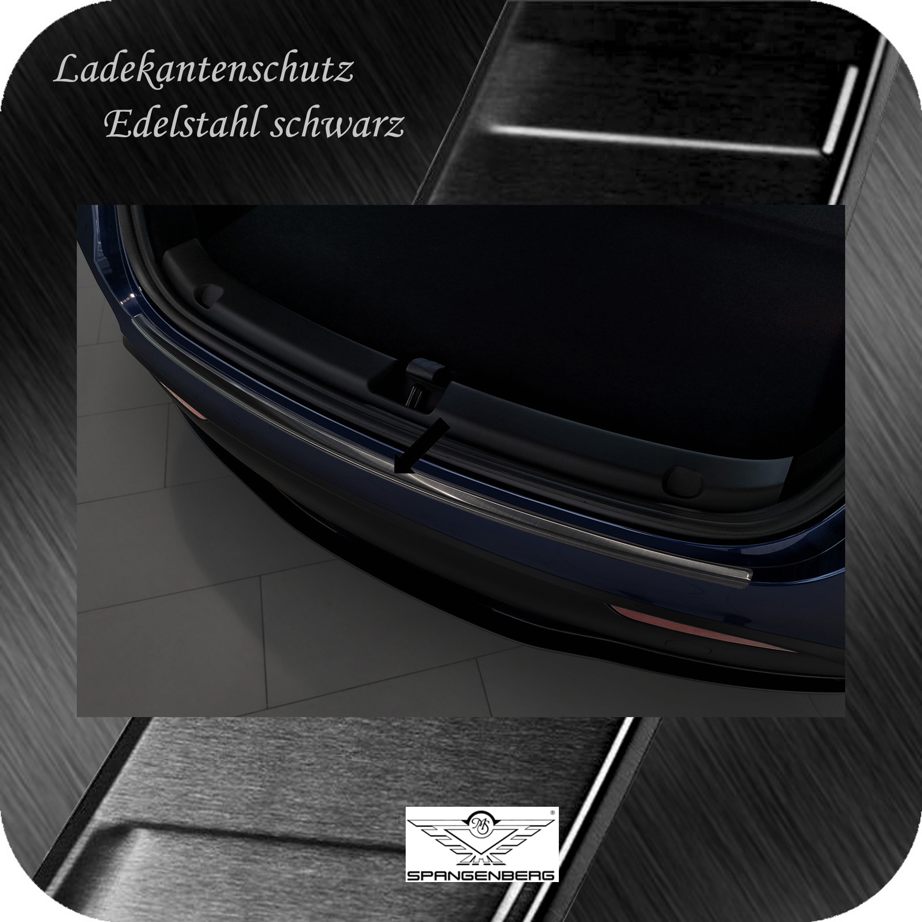 Ladekantenschutz Edelstahl schwarz für Tesla Model Y ab Baujahr 03.2020- 3245371