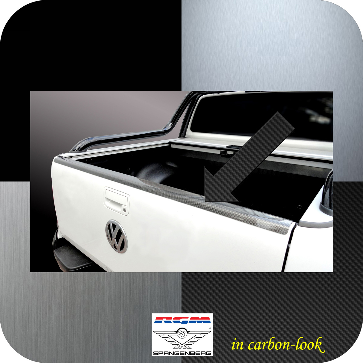Heckklappen Schutzleiste ABS Carbon-Look VW Amarok ab Baujahr 2010- 3519114