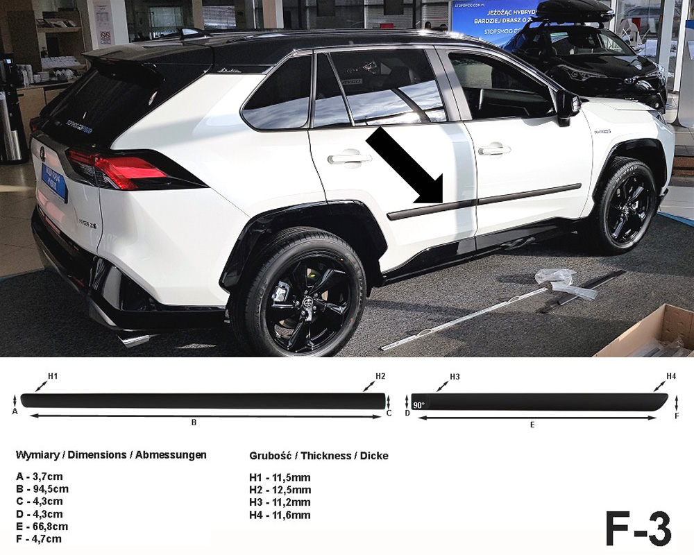 Seitenschutzleisten schwarz für Toyota RAV4 V 5.Generation RAV 4 ab Bj.  01.2019