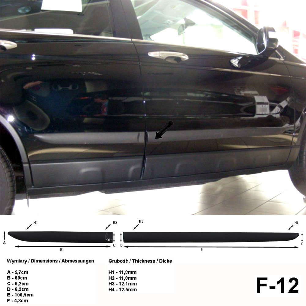Seitenschutzleisten schwarz für Honda CR-V III SUV vor facelift 09.06-08.09 F12