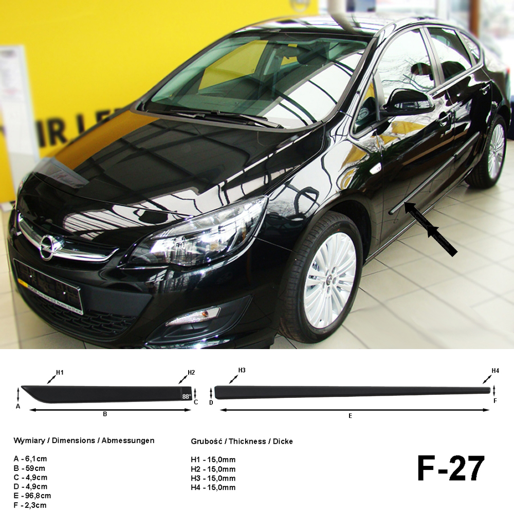 Seitenschutzleisten schwarz für Opel Astra J Limousine 2010-2015 F27