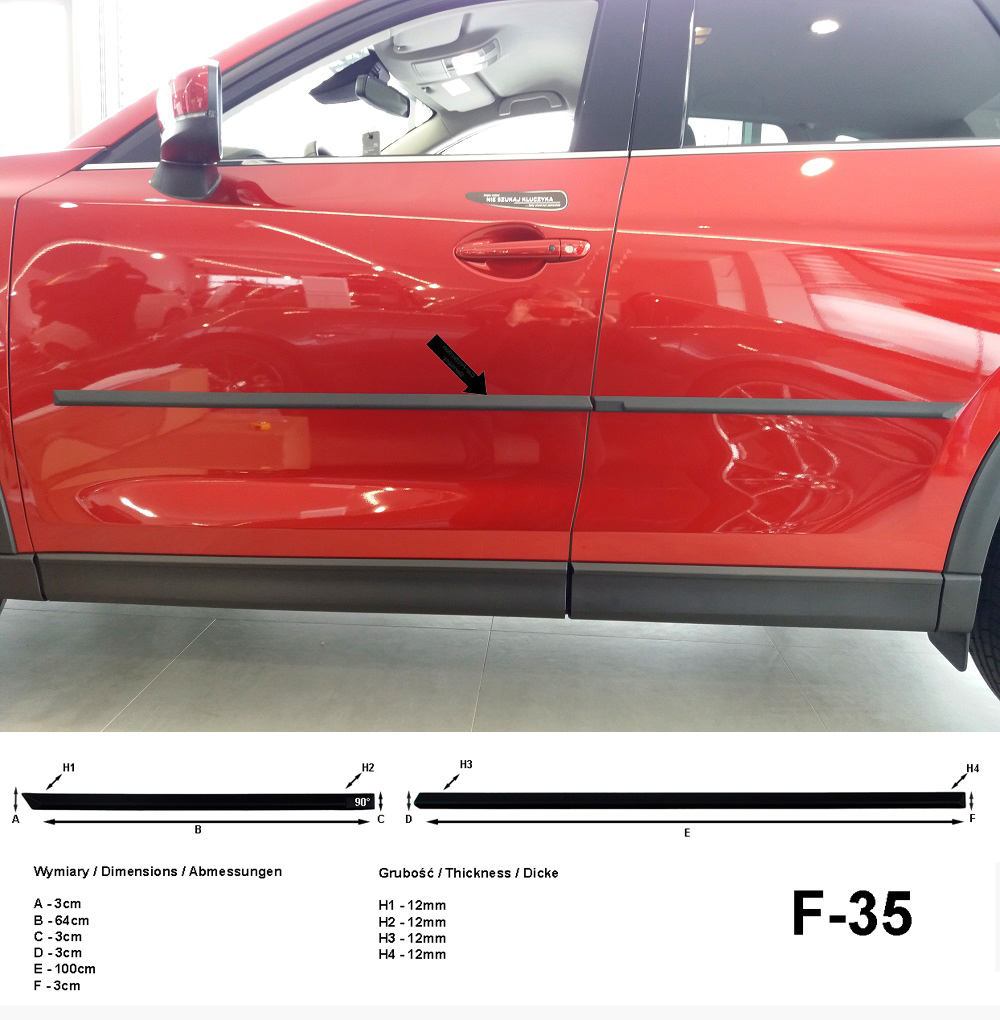 Seitenschutzleisten schwarz für Mazda CX-5 II SUV 2.Gen Typ KF ab 05.2017- F35