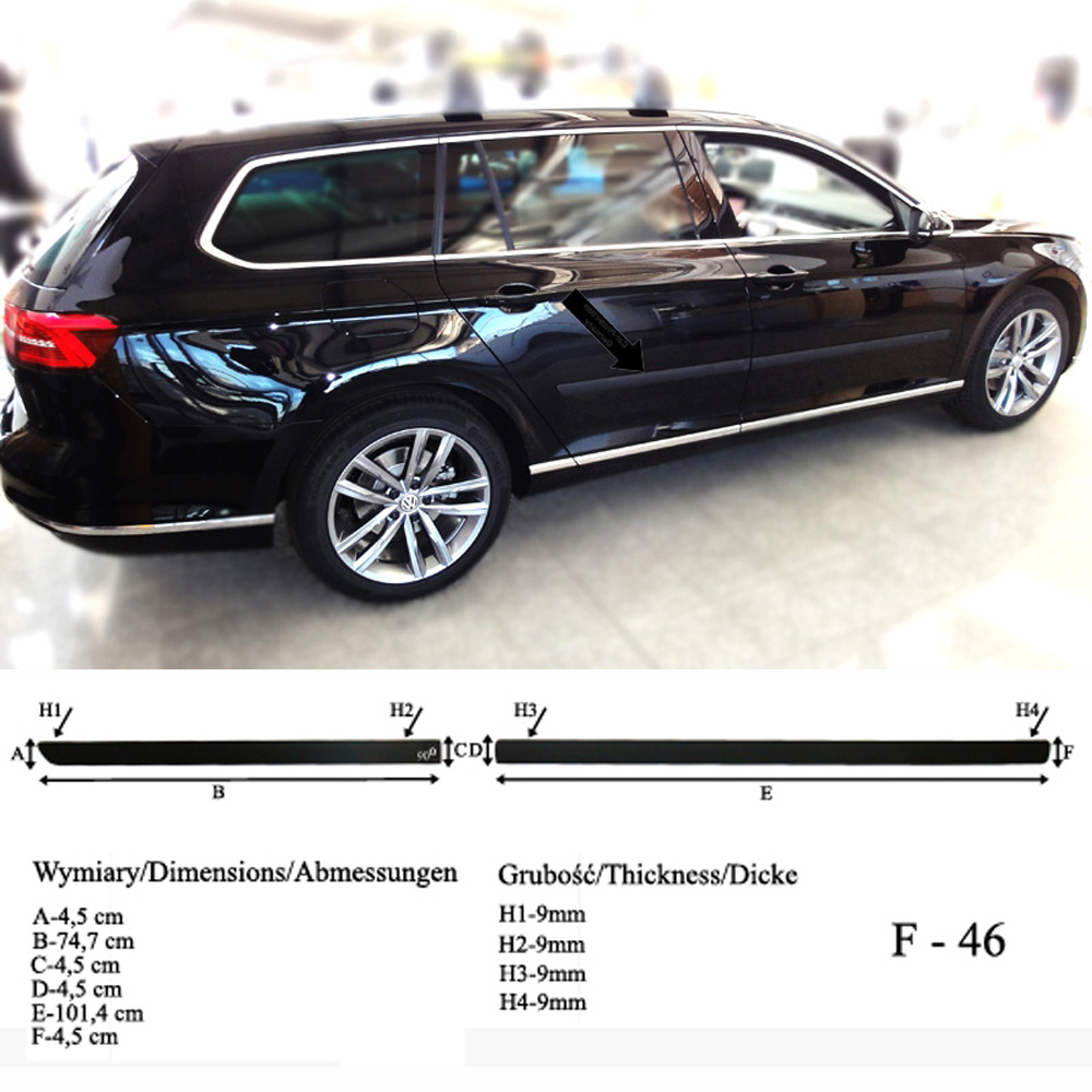 Seitenschutzleisten schwarz für VW Passat B8 Variant Typ 3G5 Kombi