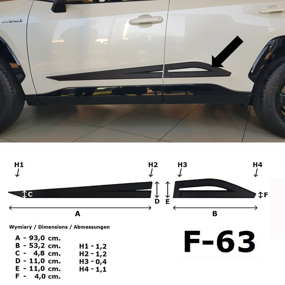 Seitenschutzleisten schwarz für Suzuki Across ab Baujahr 07.2020- F63