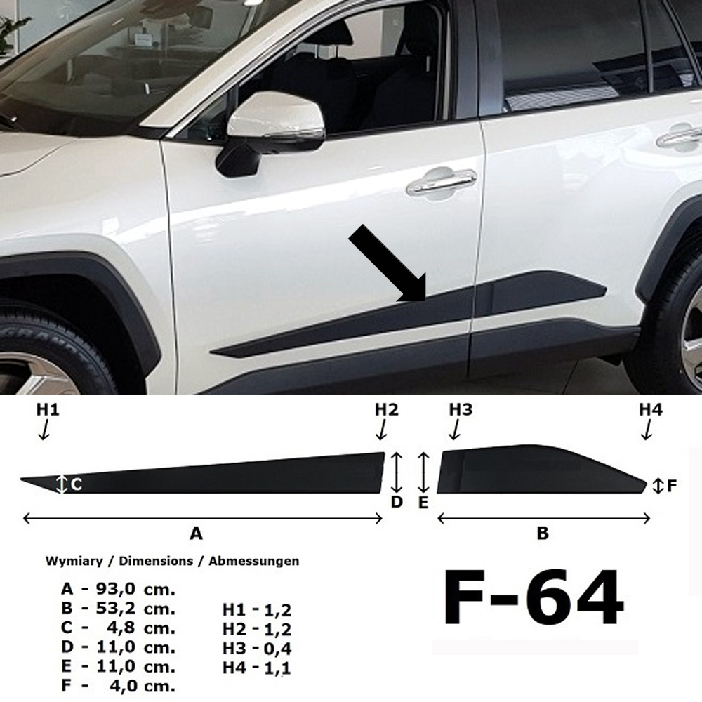 Seitenschutzleisten schwarz für Suzuki Across ab Baujahr 07.2020- F64