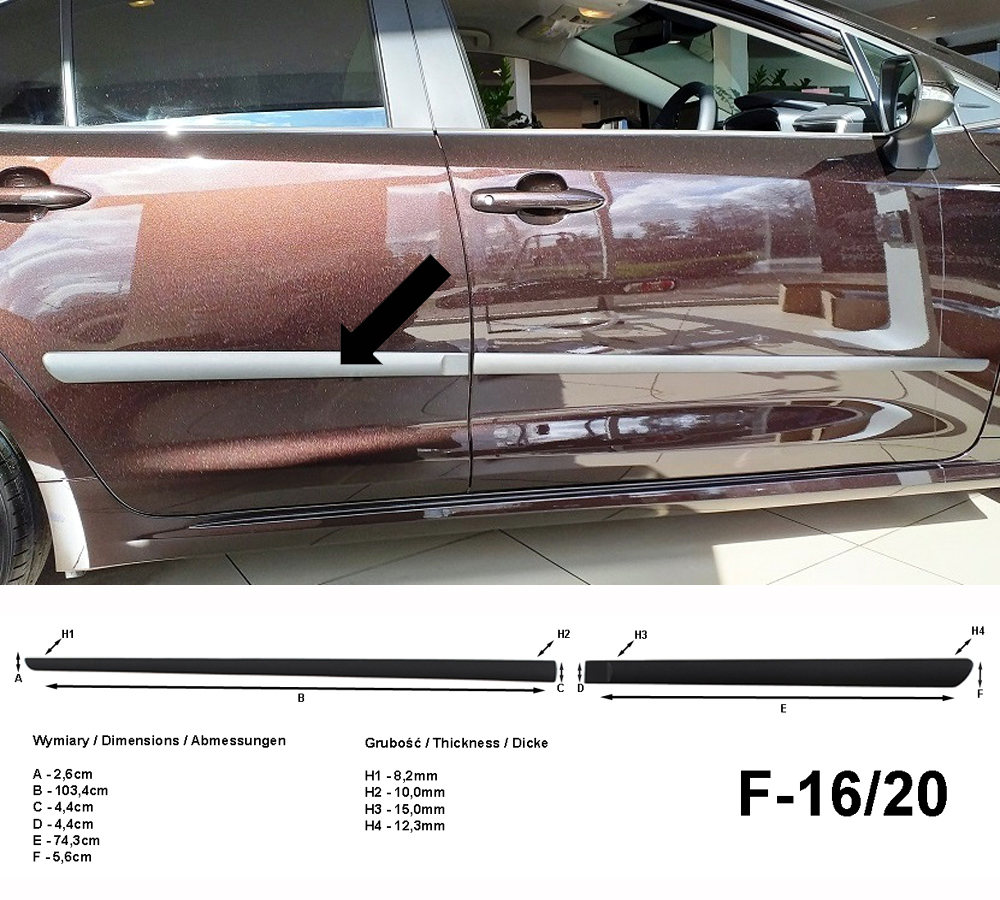 Seitenschutzleisten schwarz für Suzuki Swace ab Baujahr 11.2020- F16/20