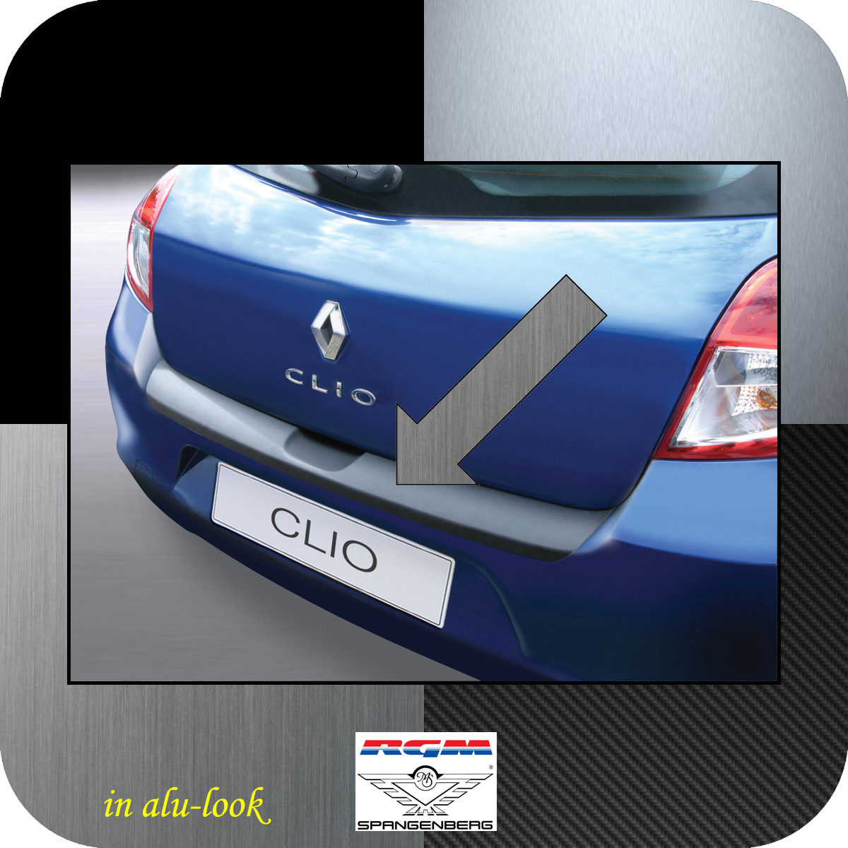 Ladekantenschutz Alu-Look Renault Clio 3 III ab facelift 2009-2012 3504471