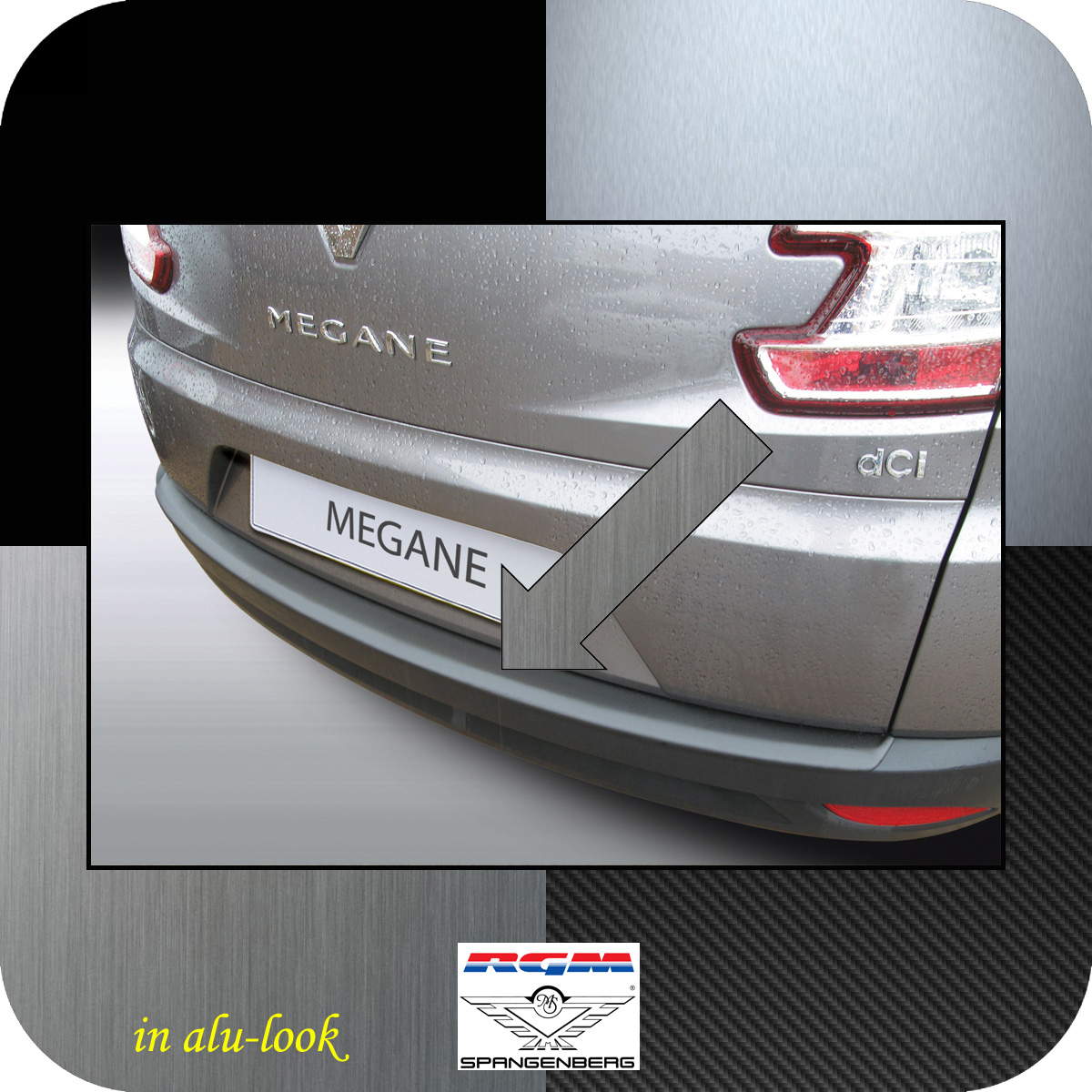 Renault Megane III GRANDTOUR 2009-2014 Ladekantenschutz aus Edelstahl Chrome