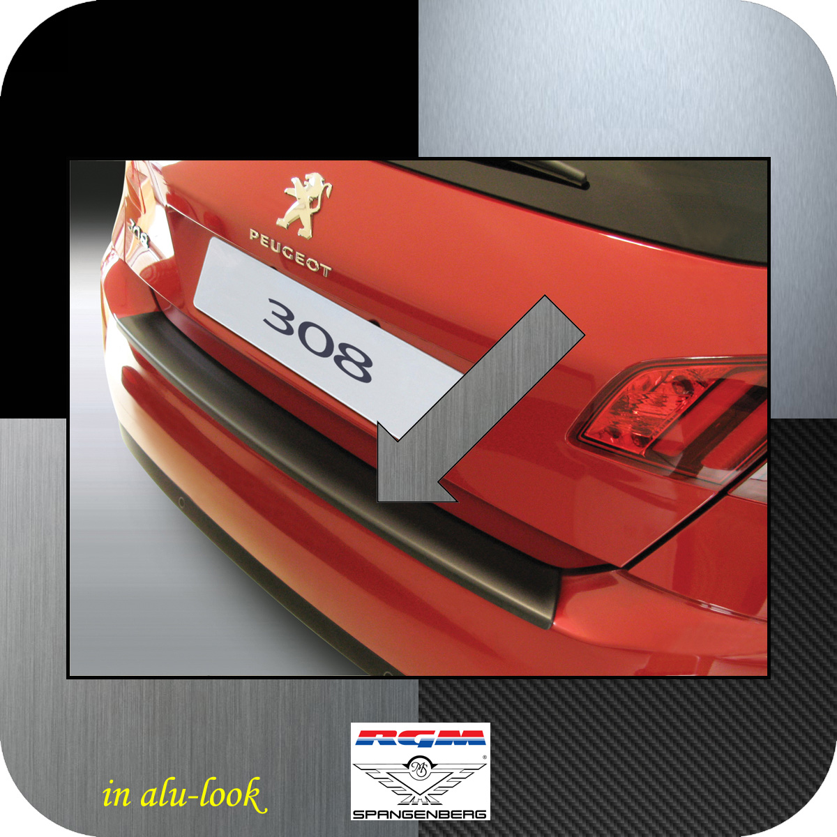 Ladekantenschutz Alu-Look Peugeot 308 II Schrägheck 5-Türer ab 2013- 3504720