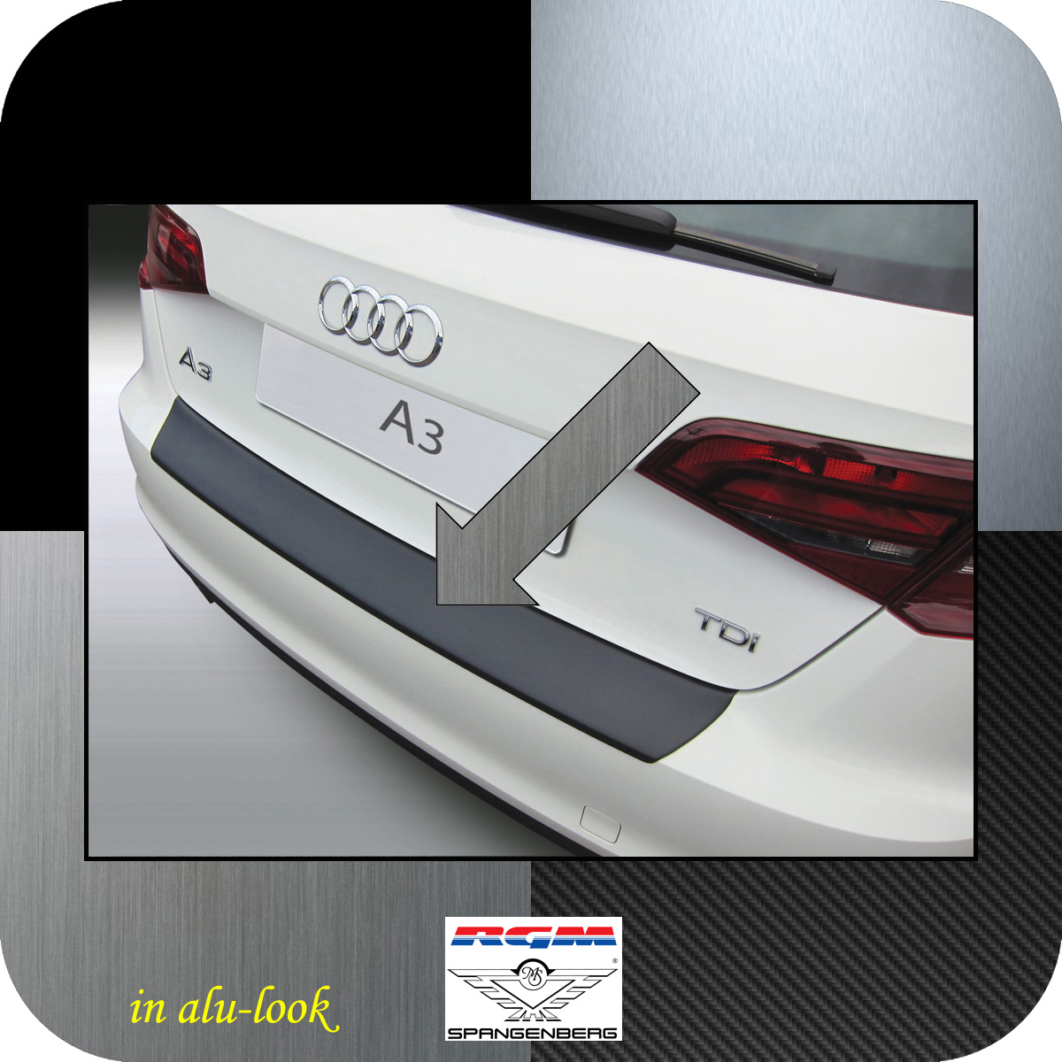 Ladekantenschutz Alu-Look Audi A3 Sportback auch S3 und RS3 ab 2012- 3504760