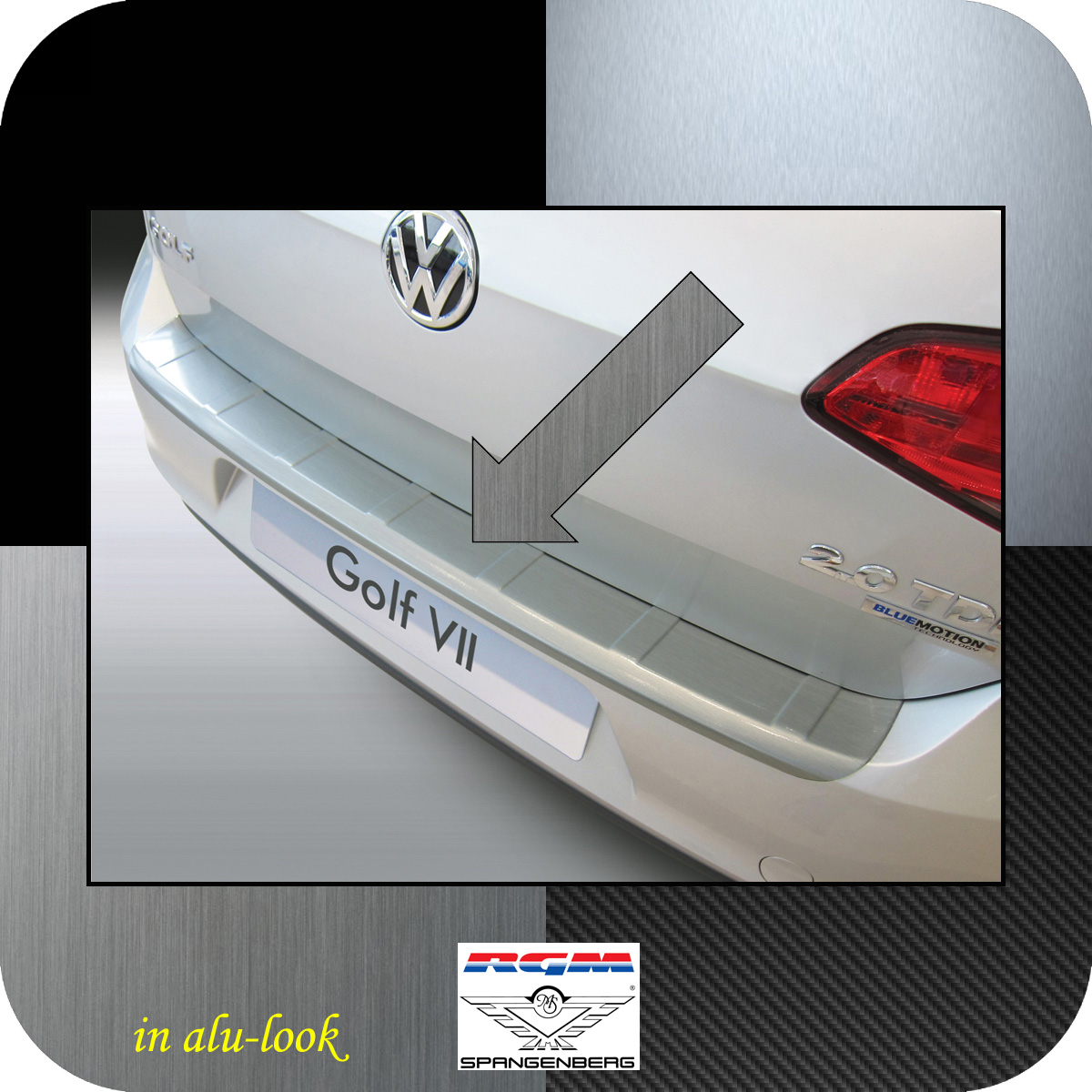 Ladekantenschutz Alu-Look VW Golf VII Schrägheck ab Baujahr 2012- 3504776