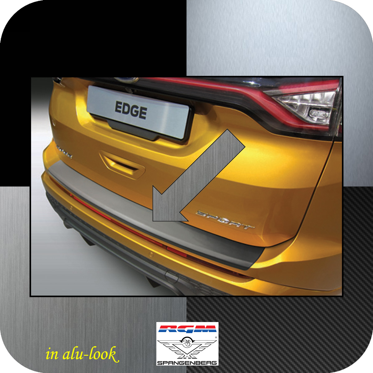 Ladekantenschutz Alu-Look glatt Ford Edge II vor facelift 2016-18 3504901