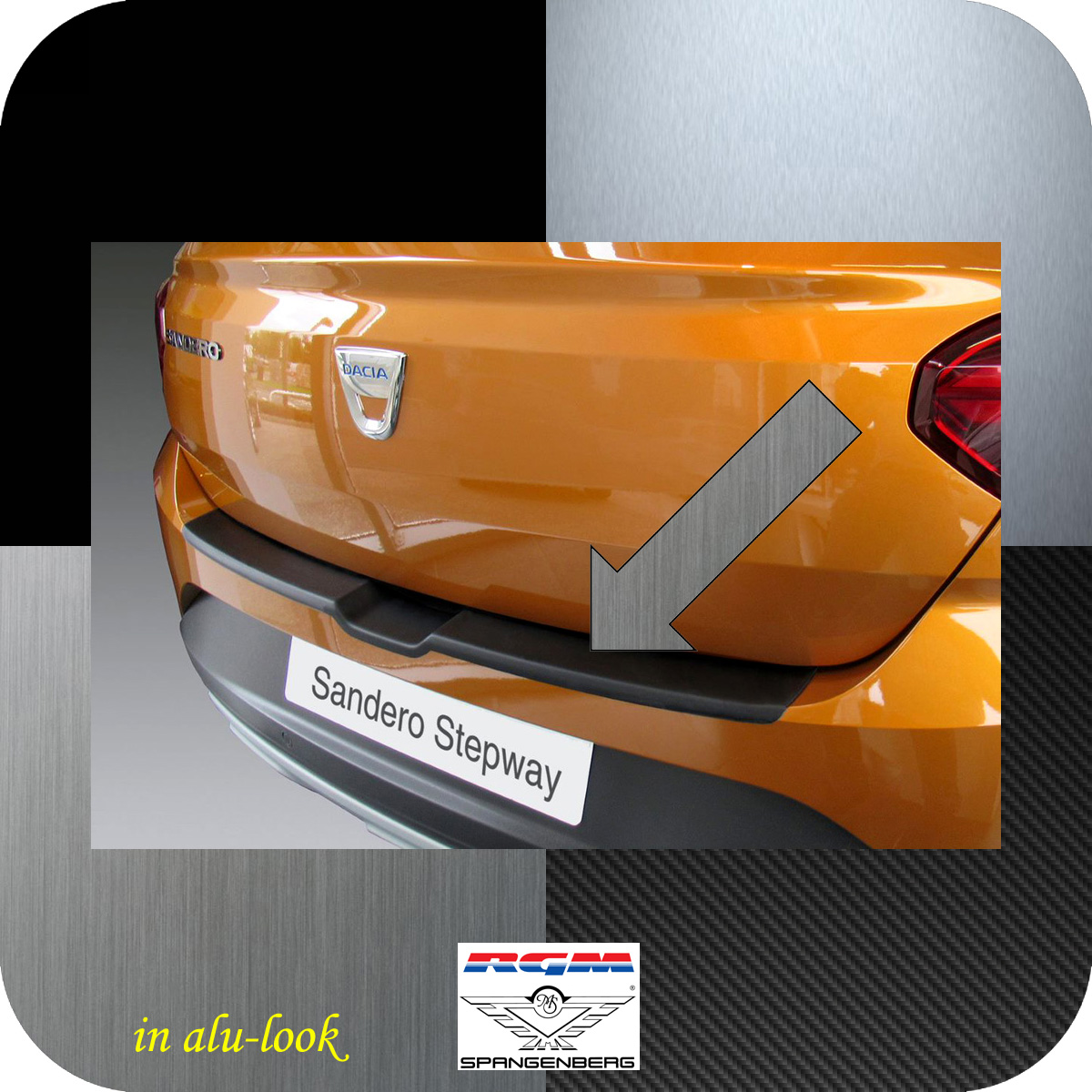 Ladekantenschutz Alu-Look für Dacia Sandero III auch Stepway DJF 2021- 3541355