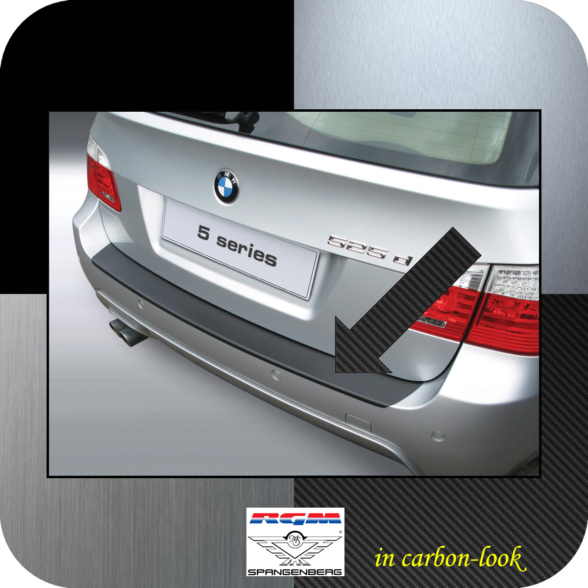 Ladekantenschutz Carbon-Look BMW 5er E61 Touring 5-Türer 2004-10 M-Style 3509111