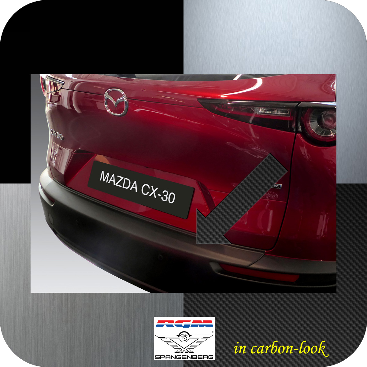 Ladekantenschutz Carbon-Look für Mazda CX-30 SUV ab Baujahr 09.2019- 3509123