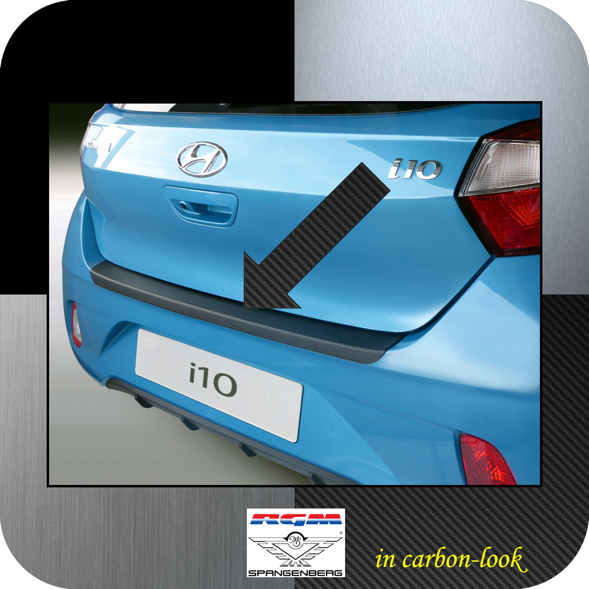Ladekantenschutz Carbon-Look Hyundai i10 Schrägheck 3. Gen. ab 12.2019- 3509142