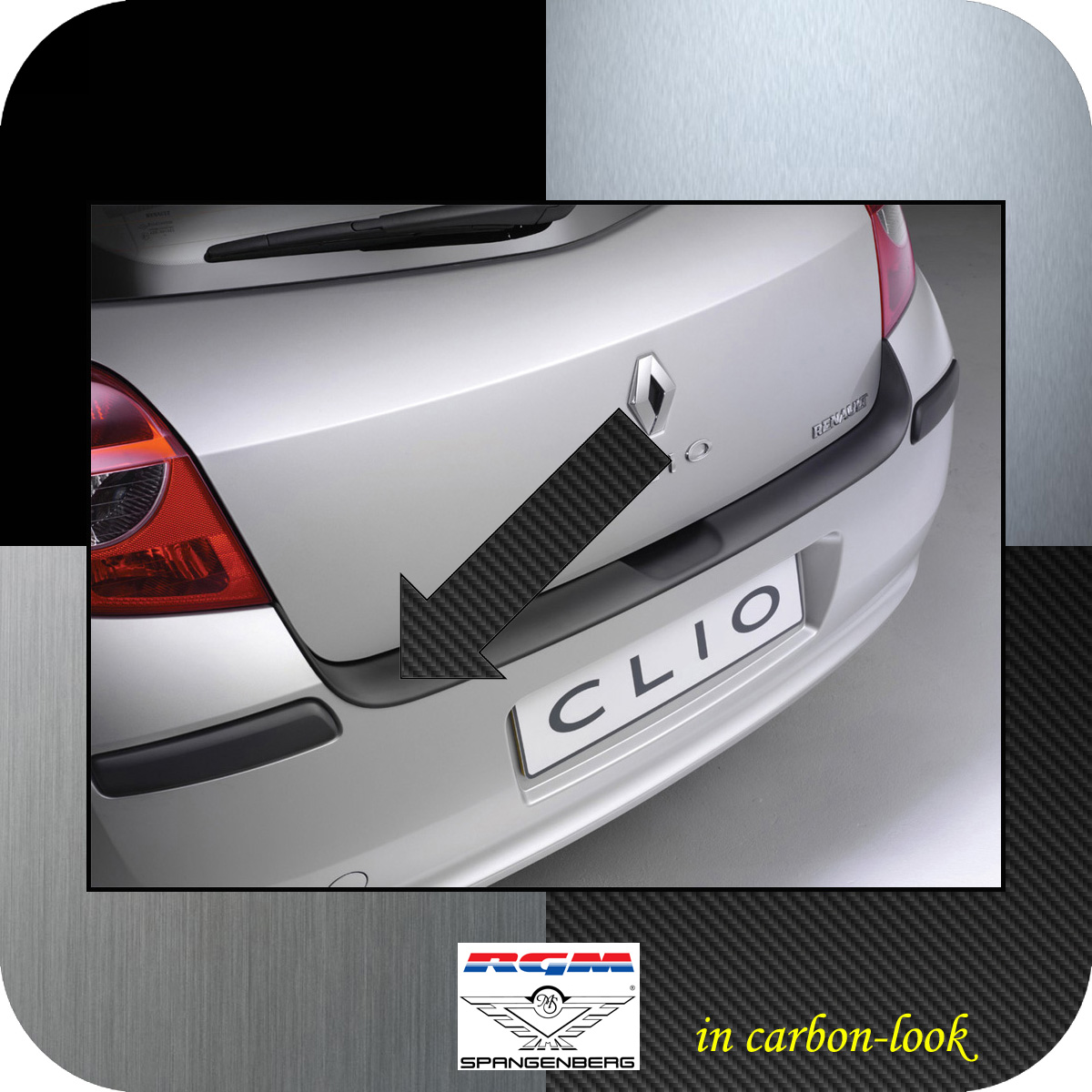 Ladekantenschutz Carbon-Look Renault Clio 3 III vor facelift Bj 2005-09 3509145