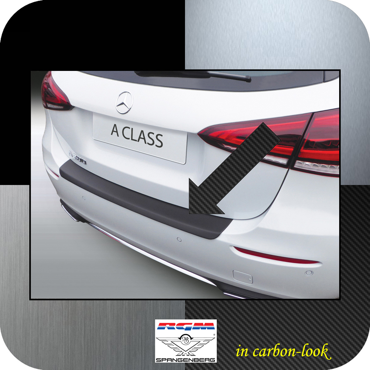 Ladekantenschutz Carbon-Look Mercedes A-Klasse W177 5Tür nicht AMG 2018- 3509189