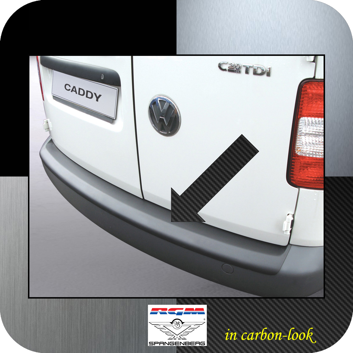 Ladekantenschutz Carbon-Look VW Caddy auch Maxi schwarze Stoßst. 2004-15 3509220