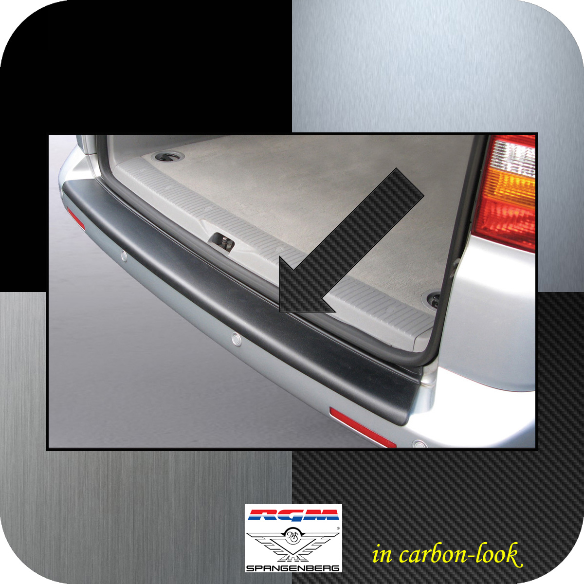 Ladekantenschutz Carbon-Look VW T5 mit Lackstoßstange 2003-2012 3509221