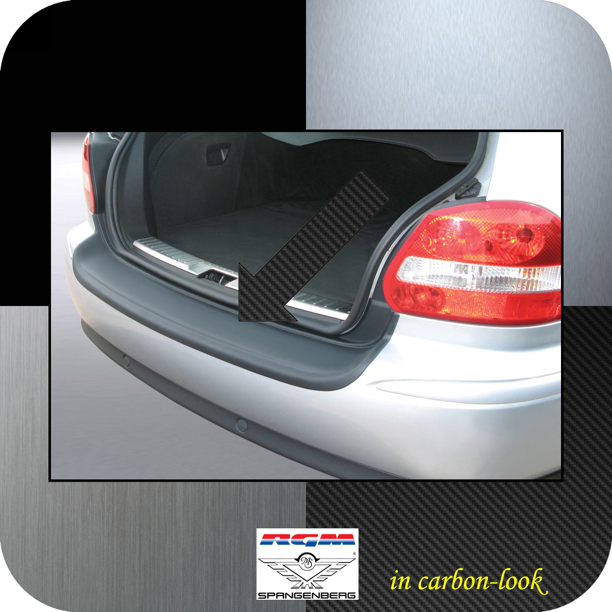 Ladekantenschutz Carbon-Look Jaguar X-Type Estate Kombi vor Mopf 2003-07 3509335