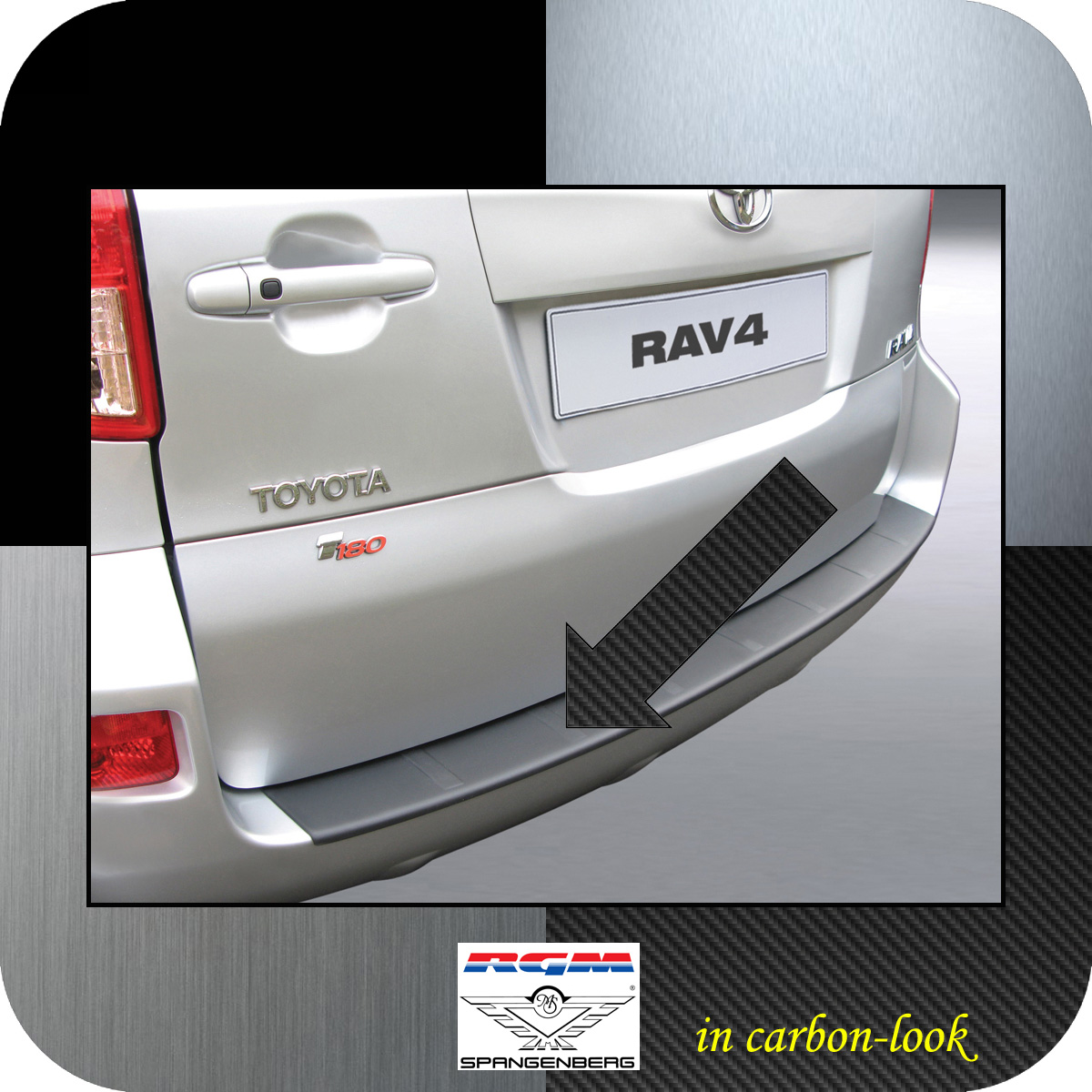 Ladekantenschutz Carbon-Look Toyota RAV4 III SUV ohne Radhalter 2009-13 3509353