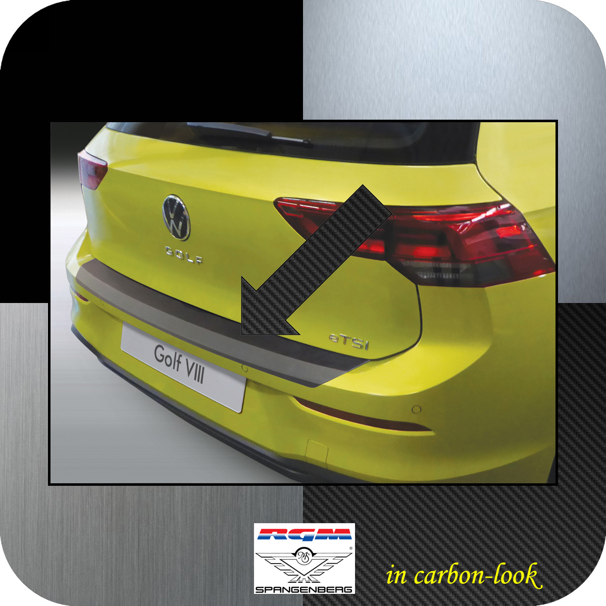 Ladekantenschutz Carbon-Look für VW Golf VIII Golf 8 ab Baujahr 10.2019- 3509371