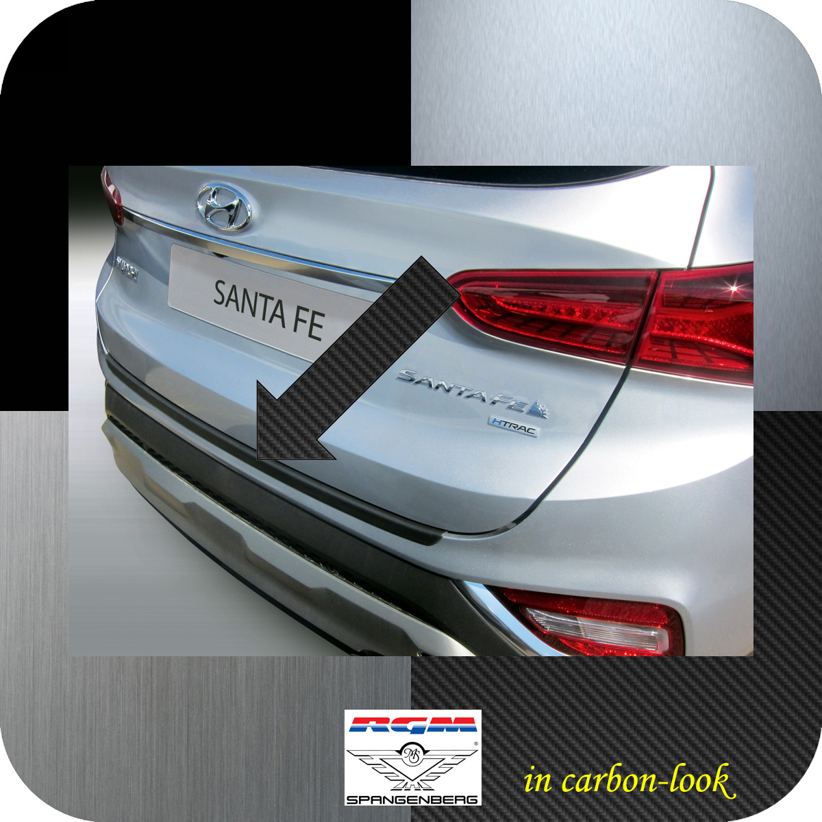 Ladekantenschutz Carbon-Look für Hyundai Santa Fe IV Typ TM ab 06.2018- 3509407