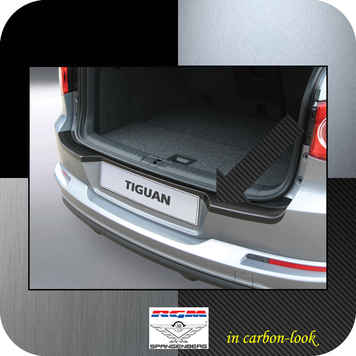 Ladekantenschutz Carbon-Look VW Tiguan SUV Kombi 5-Türer Bj 2007-2016 3509445
