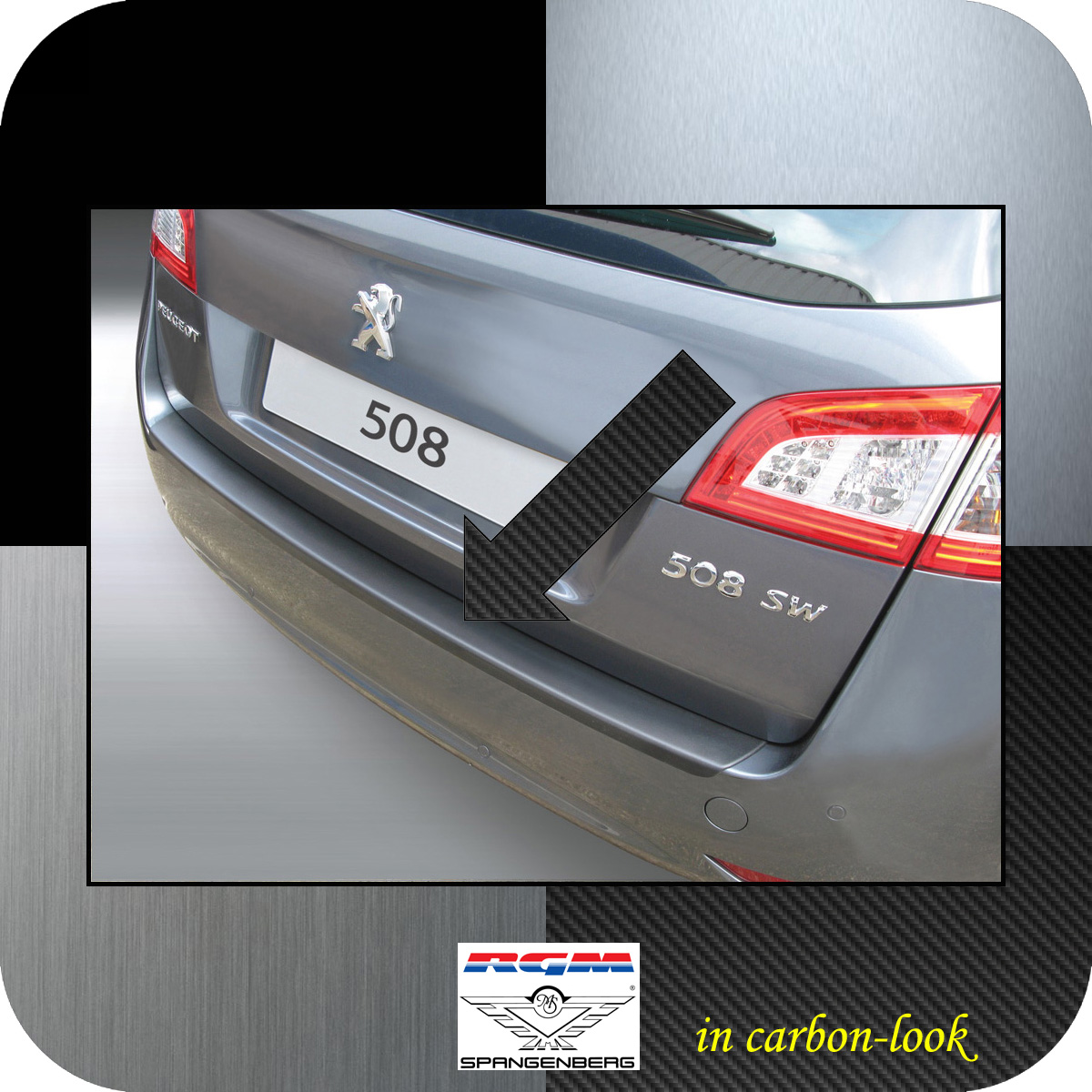 Ladekantenschutz Carbon-Look Peugeot 508 SW Kombi auch RXH 2010-18 3509524