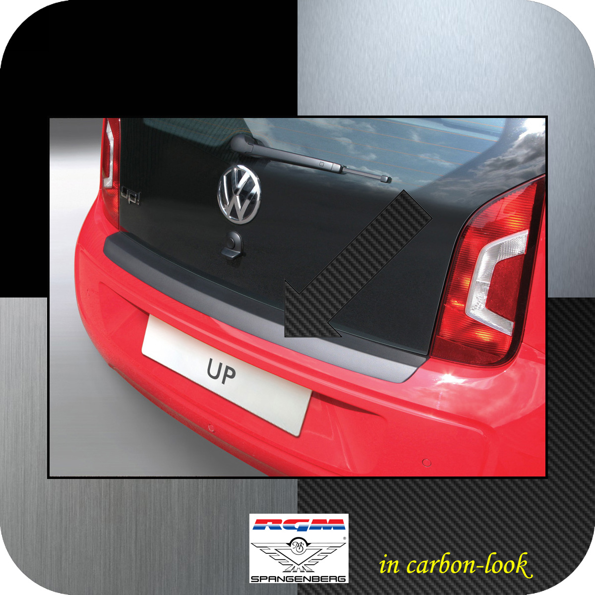 Ladekantenschutz Carbon-Look VW UP Schrägheck vor facelift 2011-2016 3509556