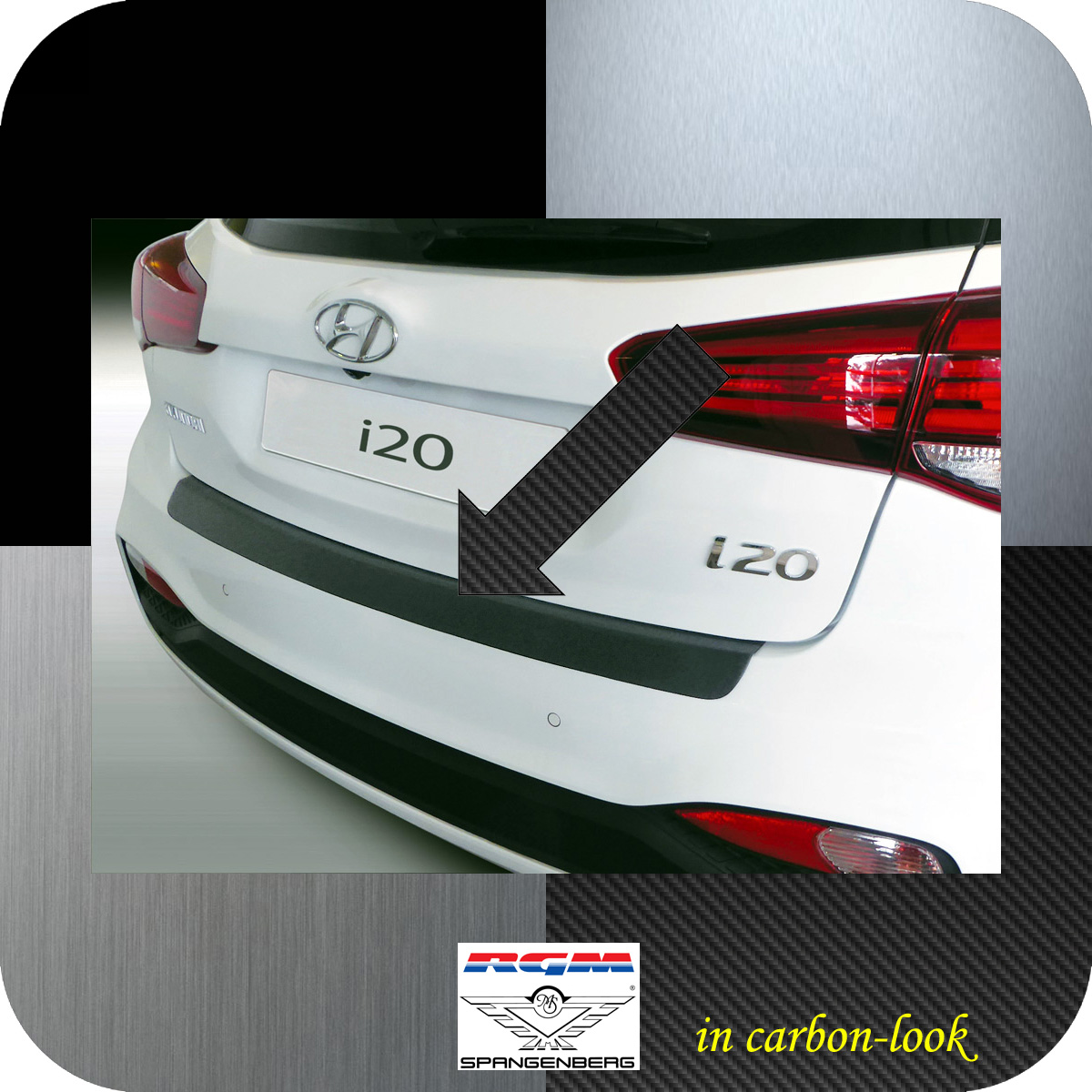 Ladekantenschutz Carbon-Look für Hyundai i20 5-Türer GB facelift 2018-20 3509568