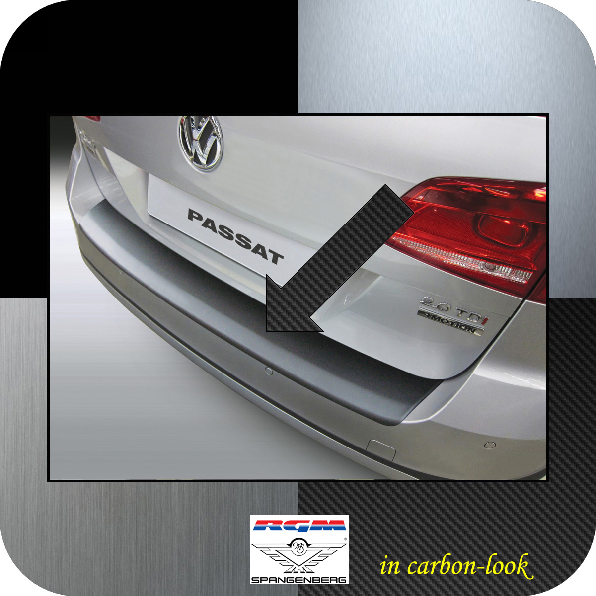 Ladekantenschutz Carbon-Look VW Passat B7 Alltrack Kombi 5-Türer 2012-14 3509606
