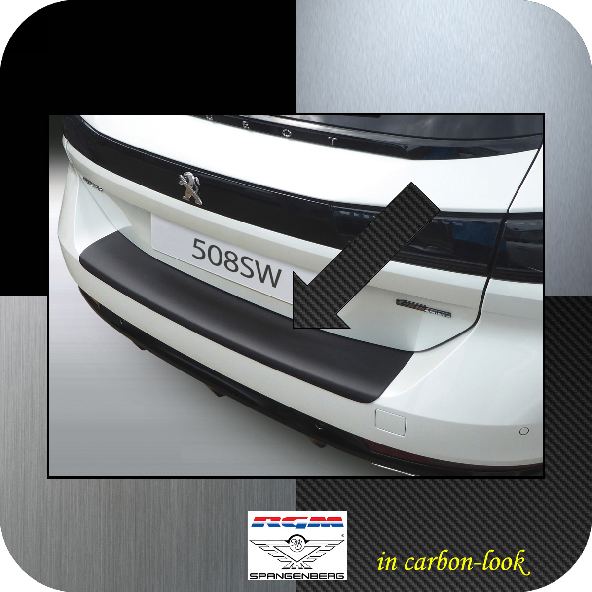 Ladekantenschutz Carbon-Look für Peugeot 508 SW II 2. Gen. ab 09.2018- 3509625