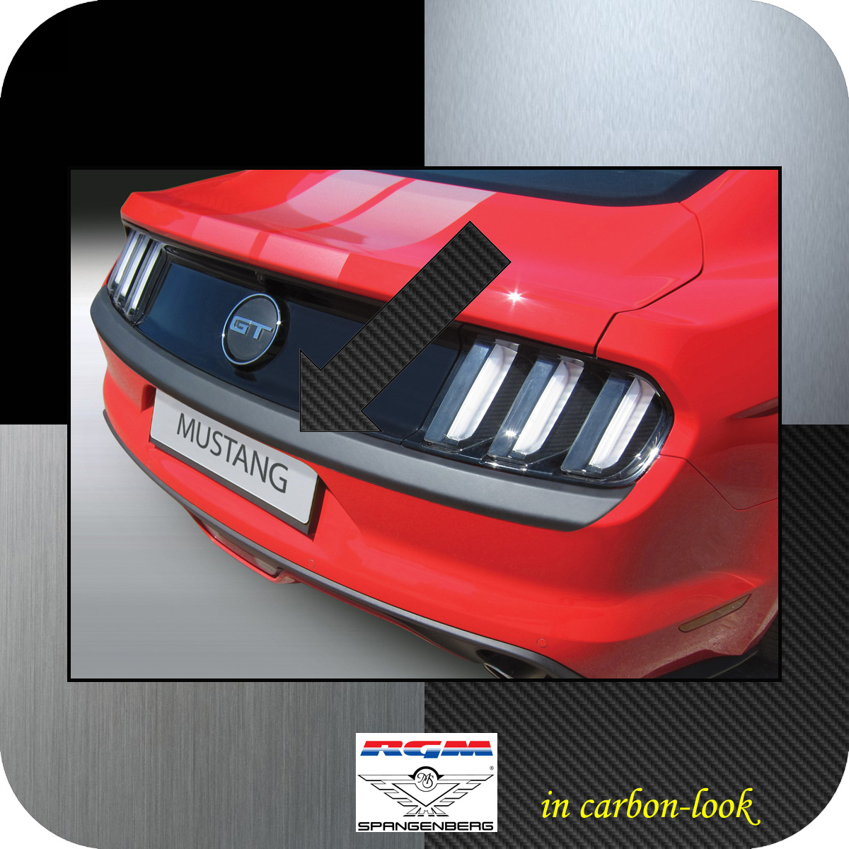 Ladekantenschutz Carbon-Look lang Ford Mustang VI Coupe & Cabrio 2015-17 3509668