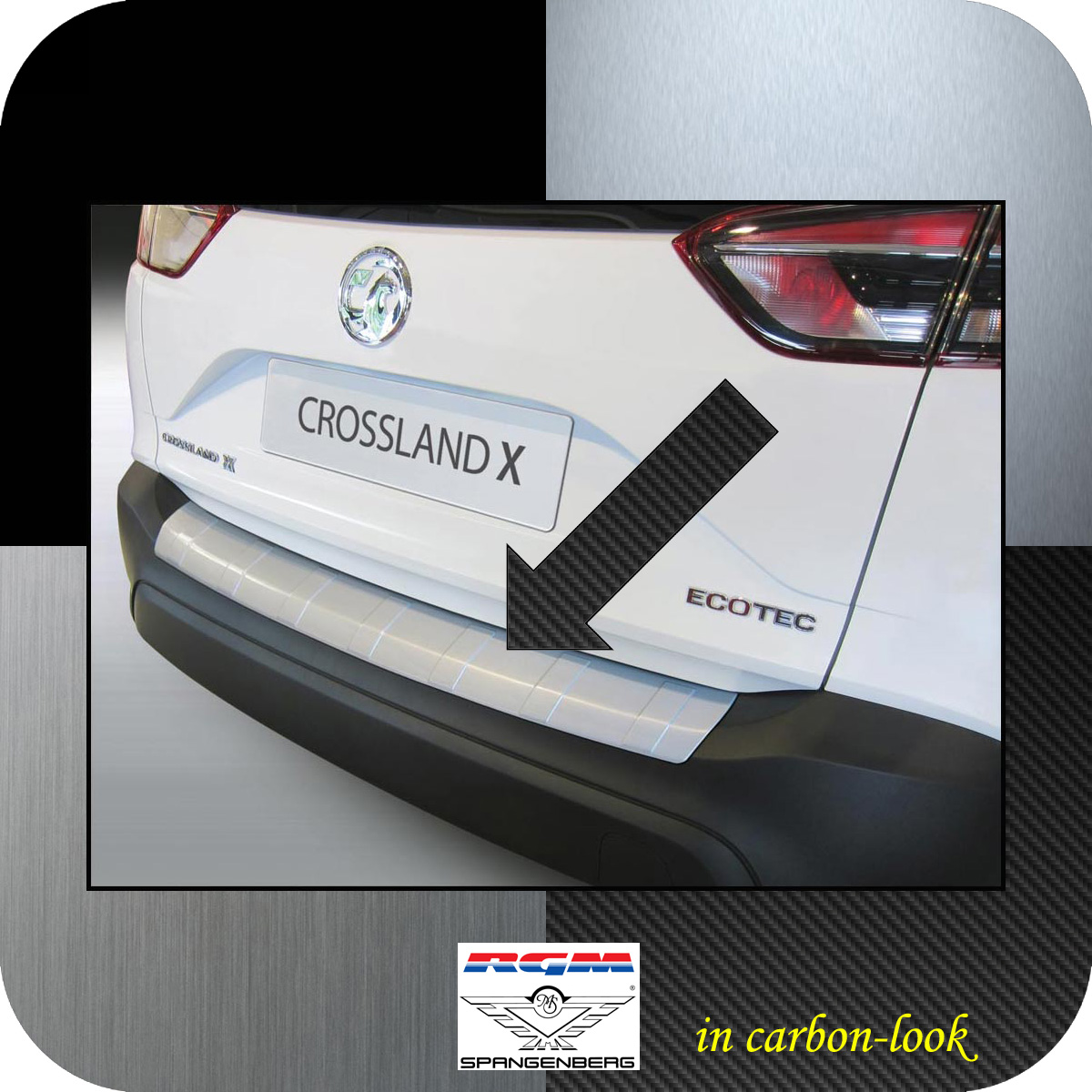 Ladekantenschutz Carbon-Look Opel Crossland X SUV ab Baujahr 03.2017- 3509687