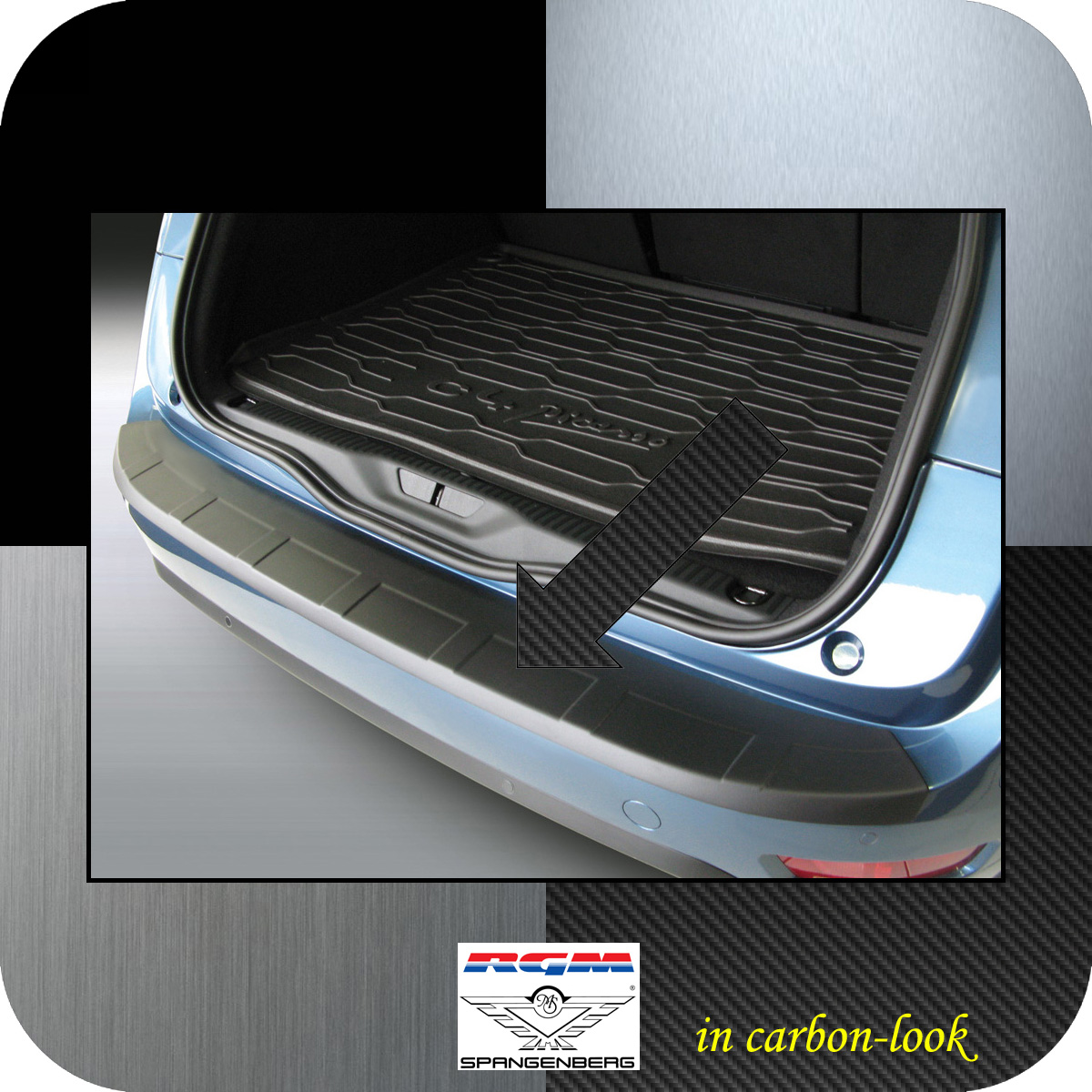 Ladekantenschutz Carbon-Look Citroen C4 Picasso II Van 5-Sitzer ab 2013- 3509701